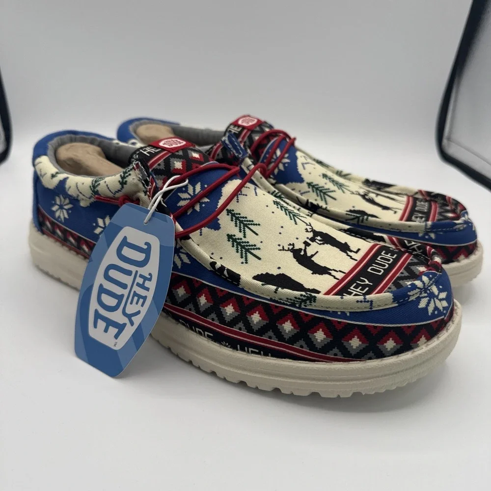 Hey Dude Wally Holiday Cheers - Holiday‎ White/Multi Sz Mens 13